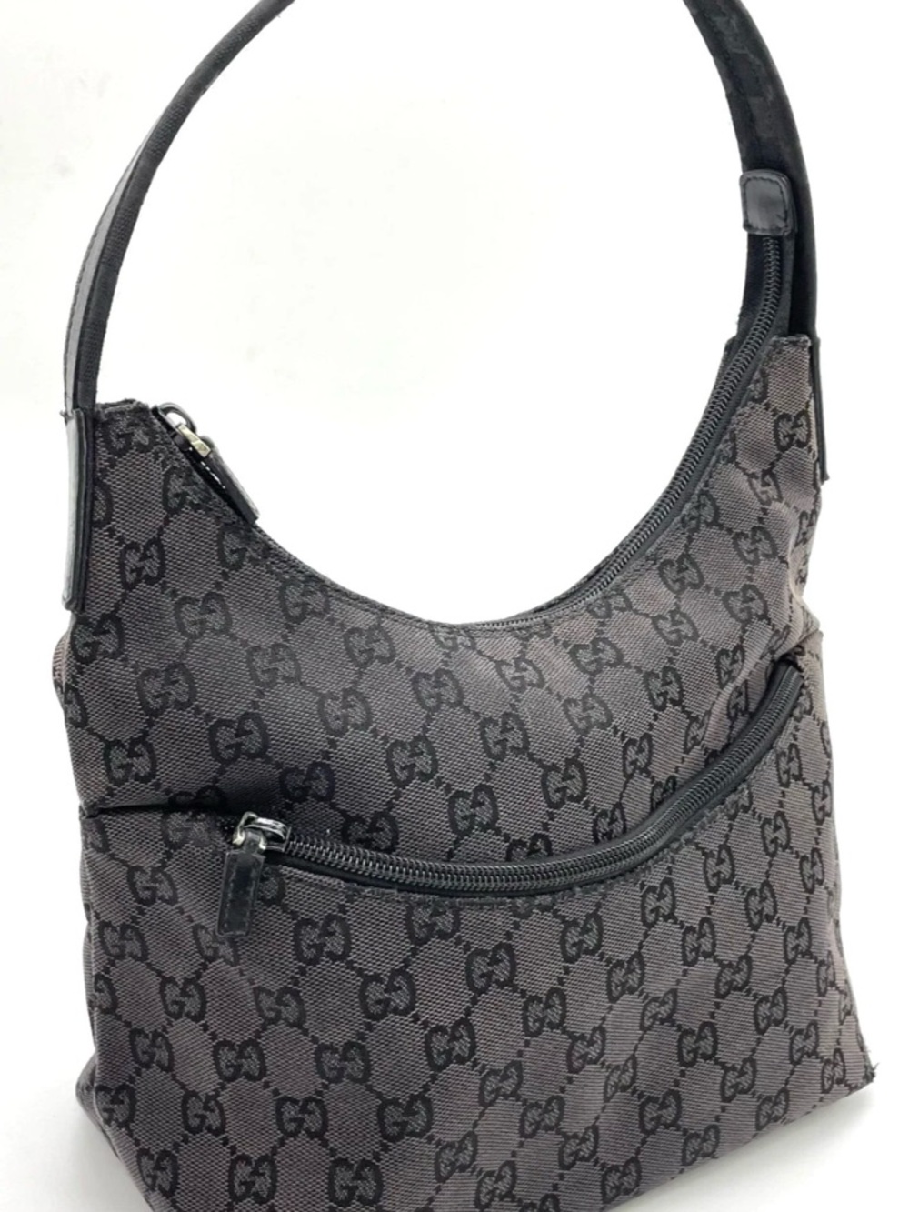 Authentic Gucci GG Monogram Canvas Black Handbag w/dustbag - Picture 2 of 14